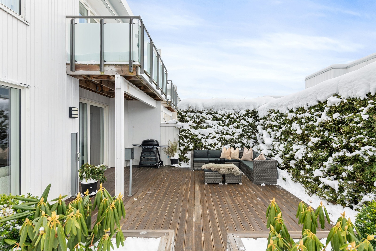 Terrassen er en fin uteplass året rundt. Galleribilde