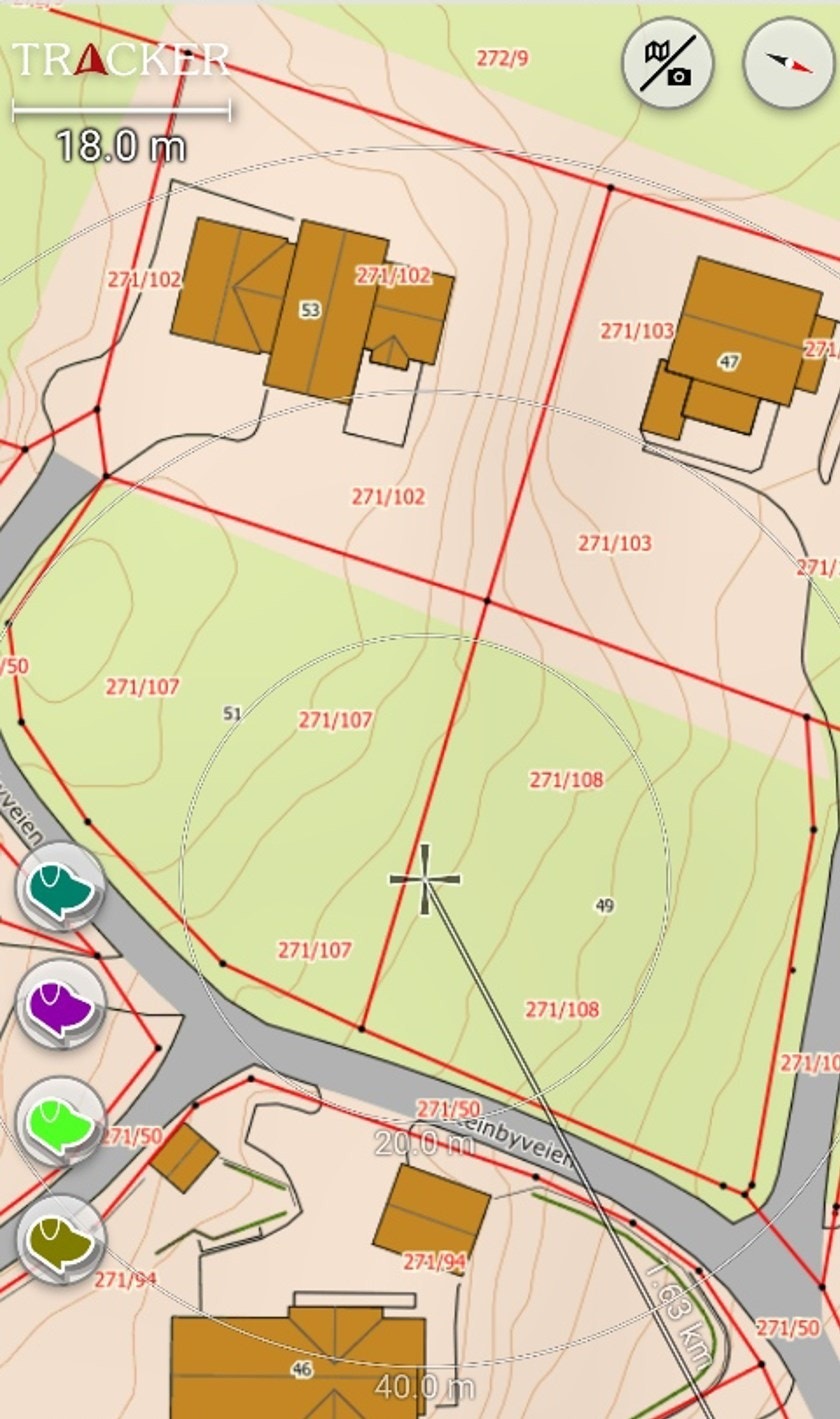 Kartoversikt over tomtenes plassering Galleribilde