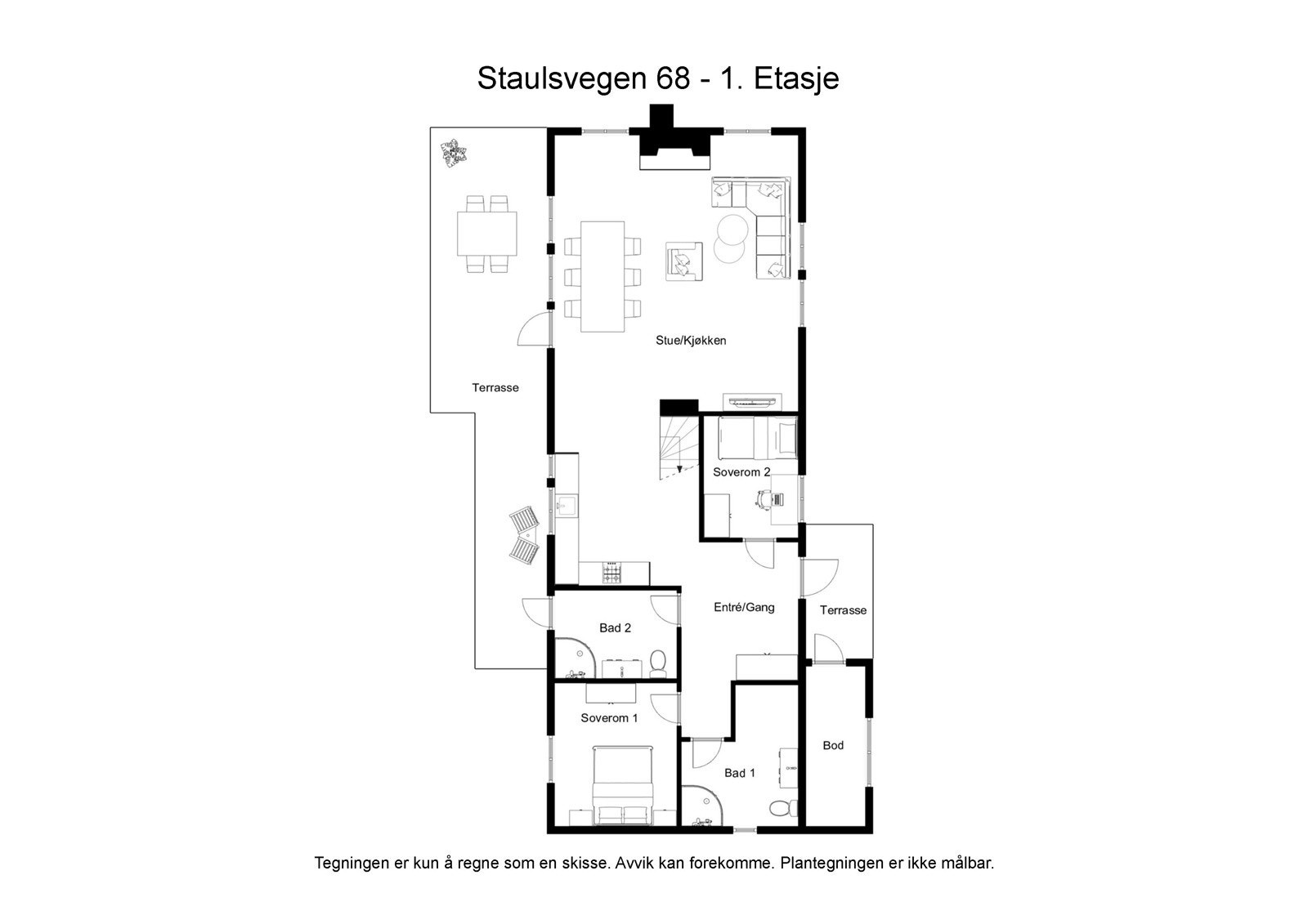Plantegning 1. etasje Galleribilde