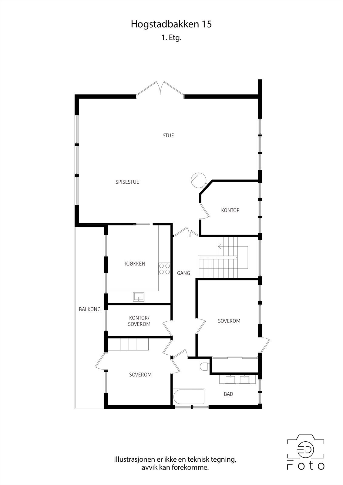 Plantegning 1. etasje. Galleribilde