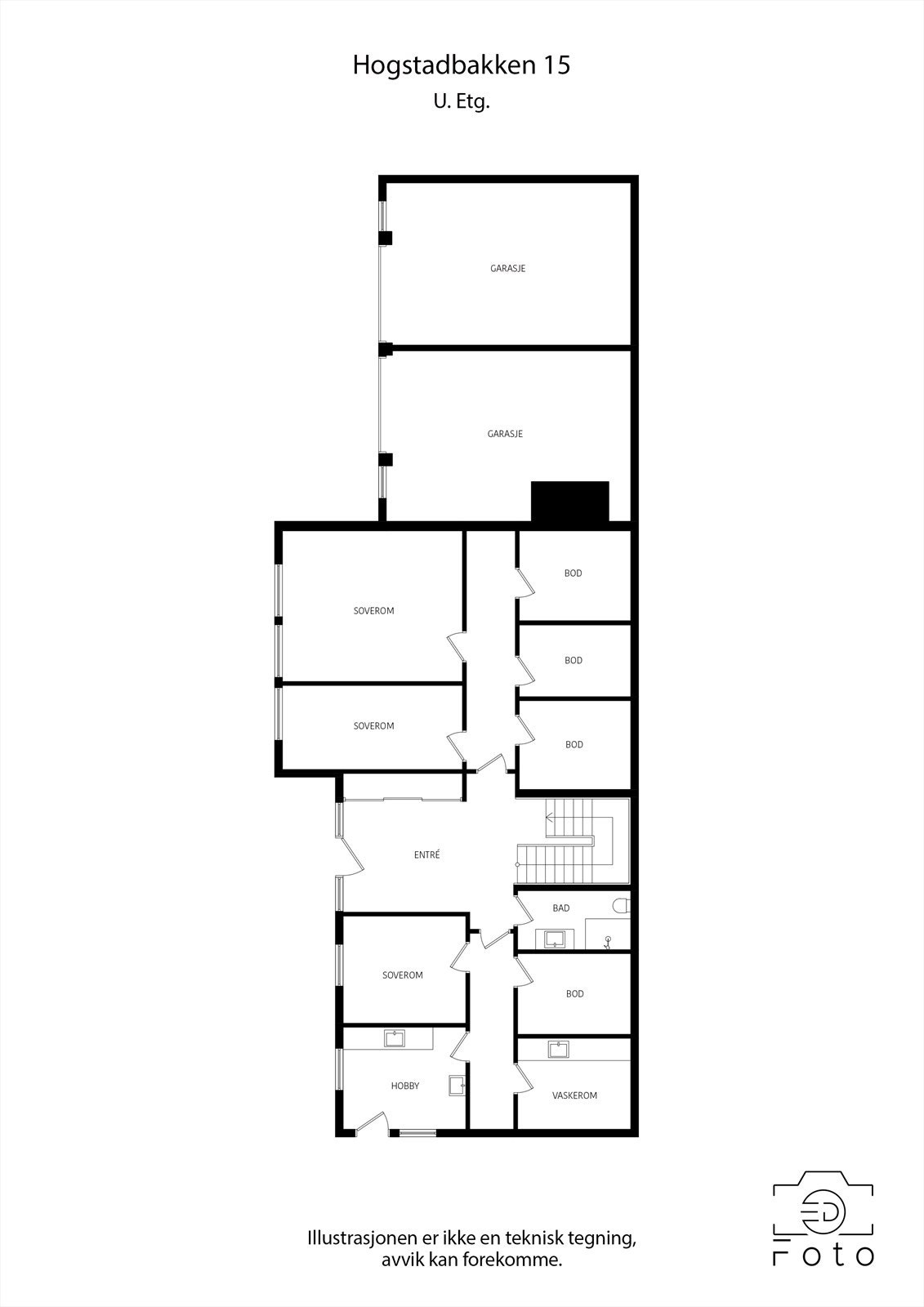 Plantegning underetasje. Galleribilde