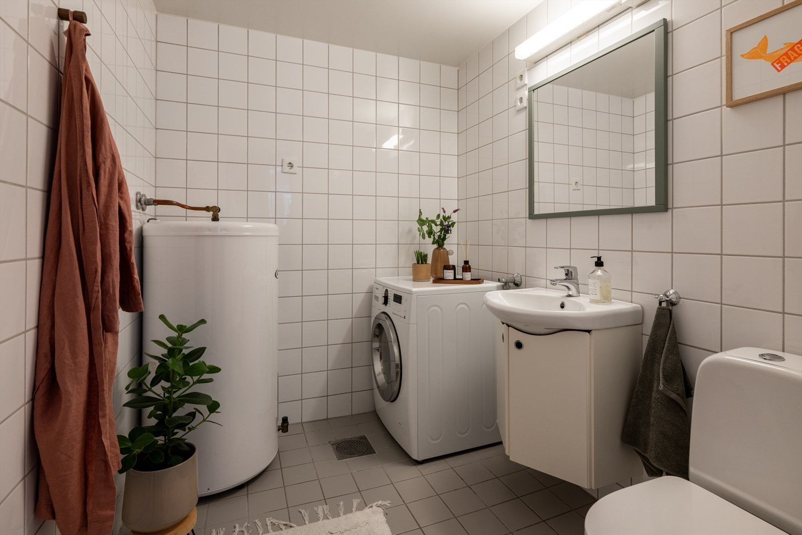 Et separat vaskerom med toalett forenkler hverdagslogistikken. Galleribilde