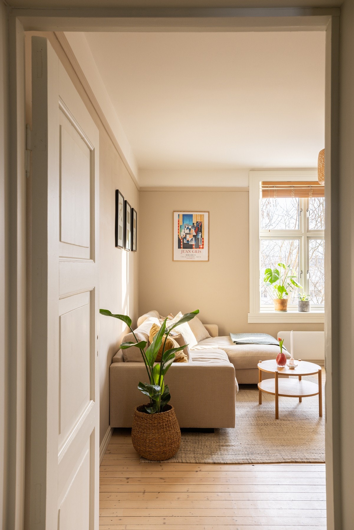 Stuen er praktisk adskilt fra kjøkkenet. Galleribilde