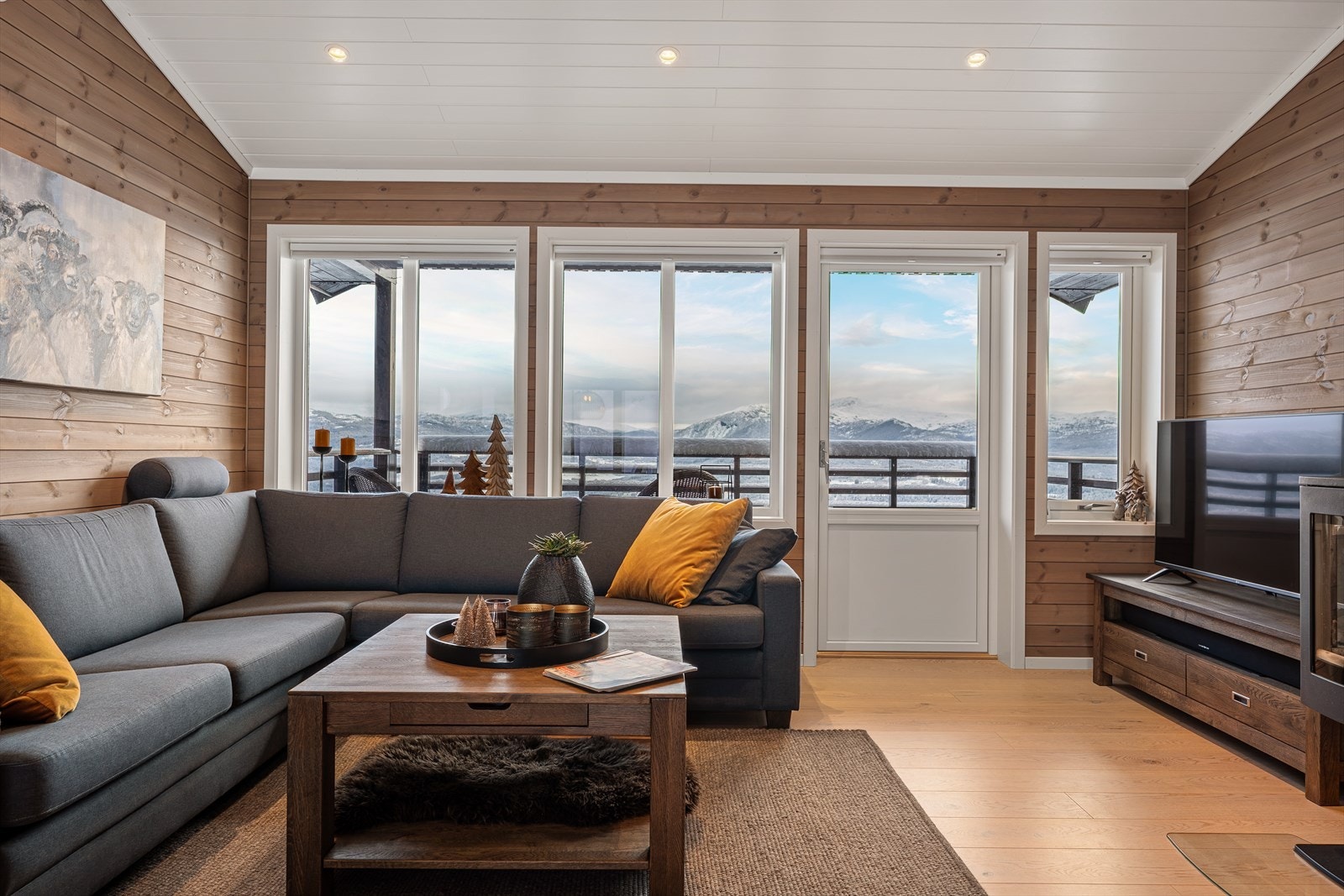 Leiligheten byr på majestetisk utsikt over fjellene Galleribilde