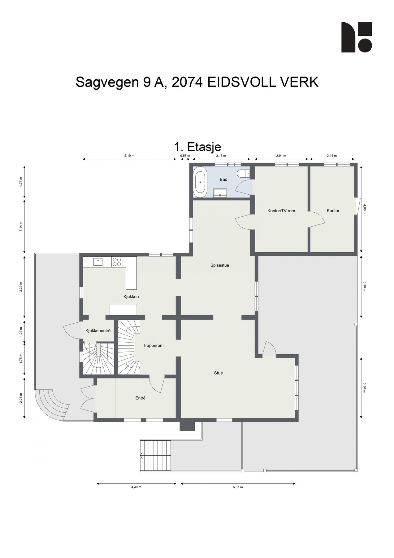 Plantegning 1. Etasje. Galleribilde