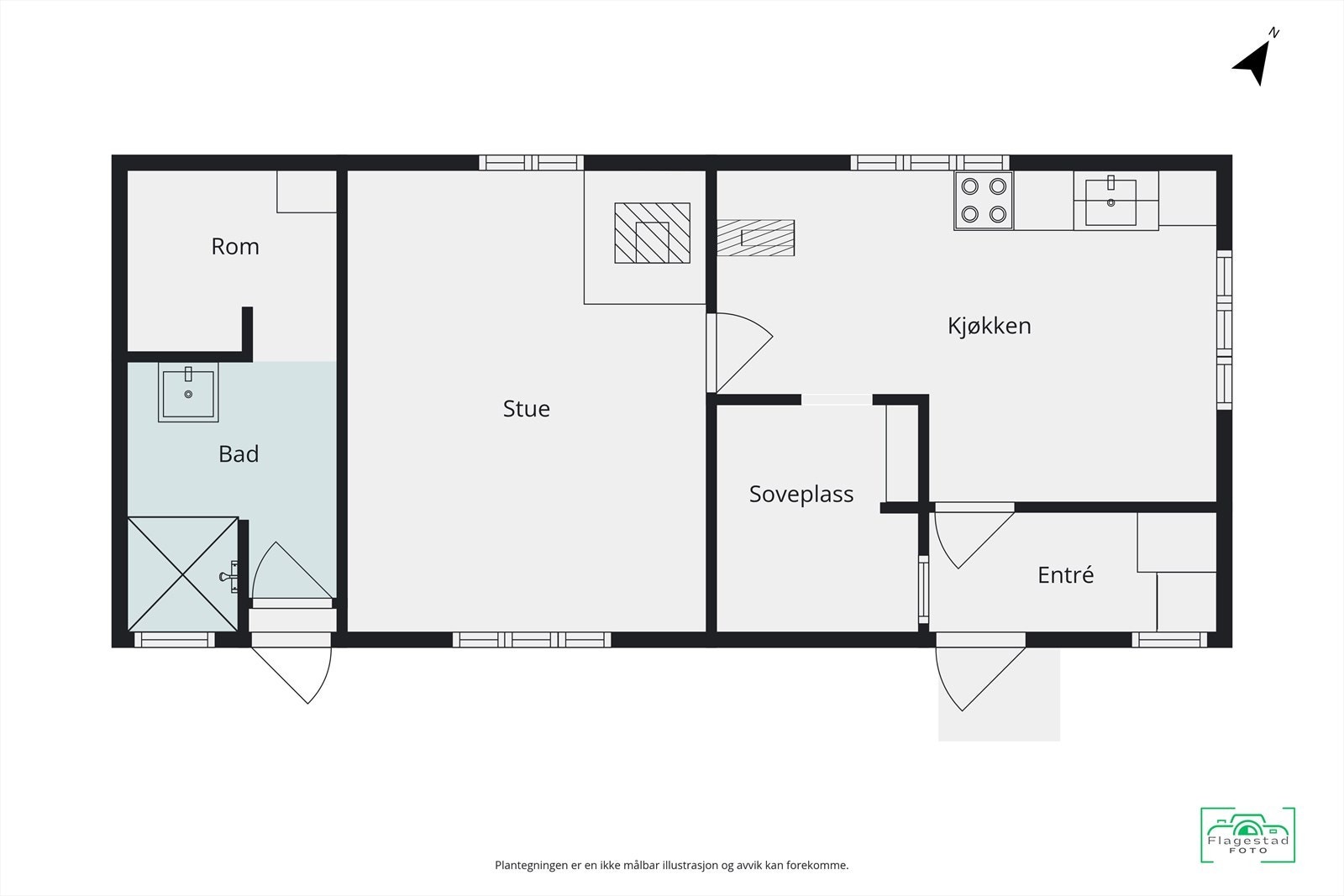Planløsning hovedhytte. Galleribilde