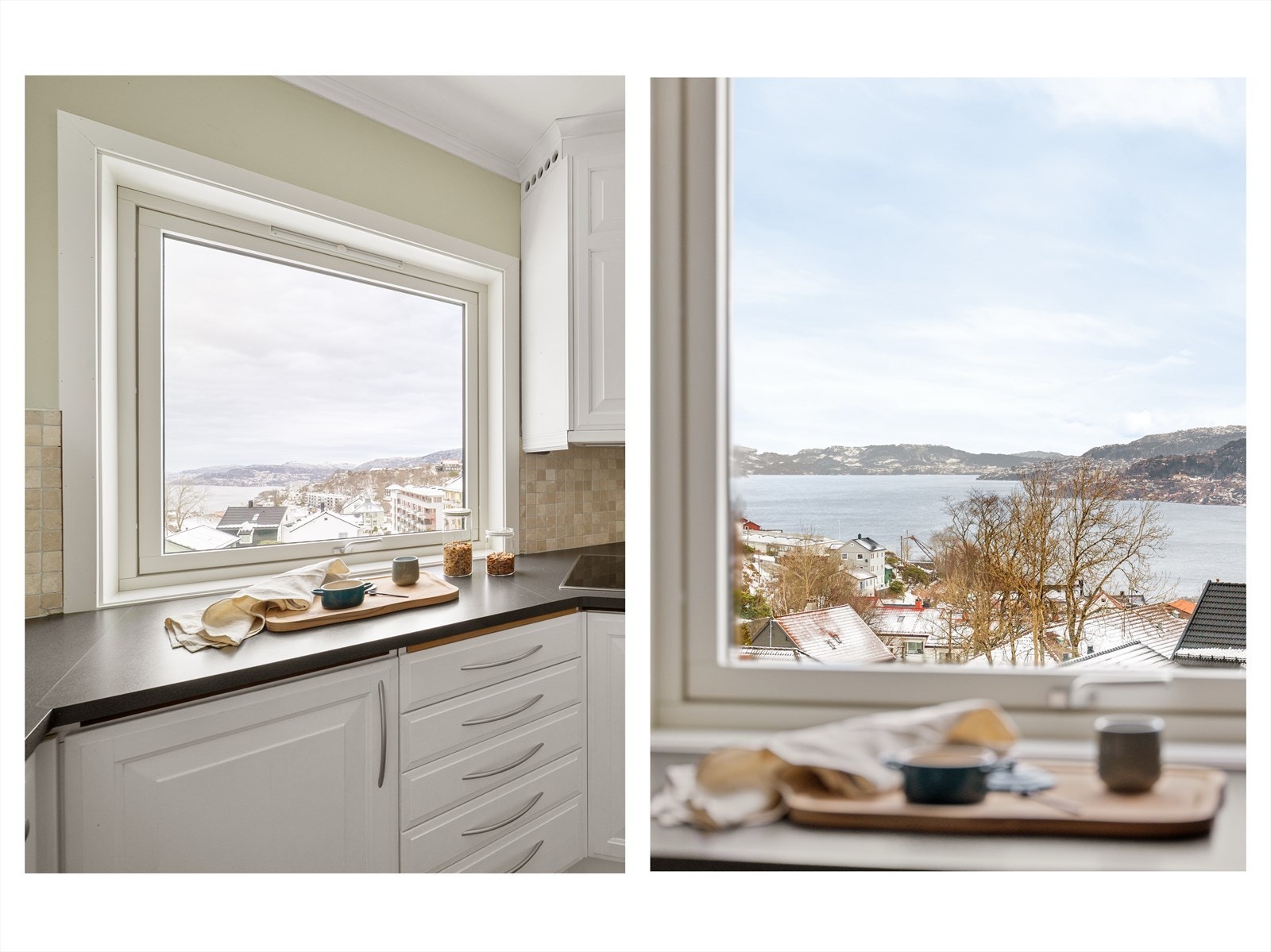 Fra kjøkkenet har man også flott utsikt utover byfjorden. Galleribilde