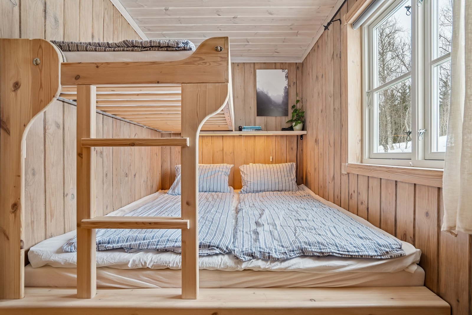 Soverom 3 byr på smart køyesengløsning som gir flere soveplasser og optimal utnyttelse av rommet. Galleribilde