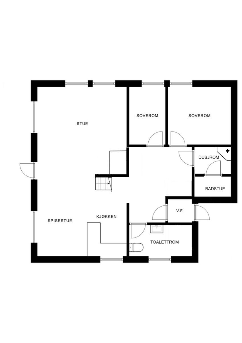 Plantegning 1. etasje - Dette er kun en illustrasjon der avvik kan forekomme. Galleribilde