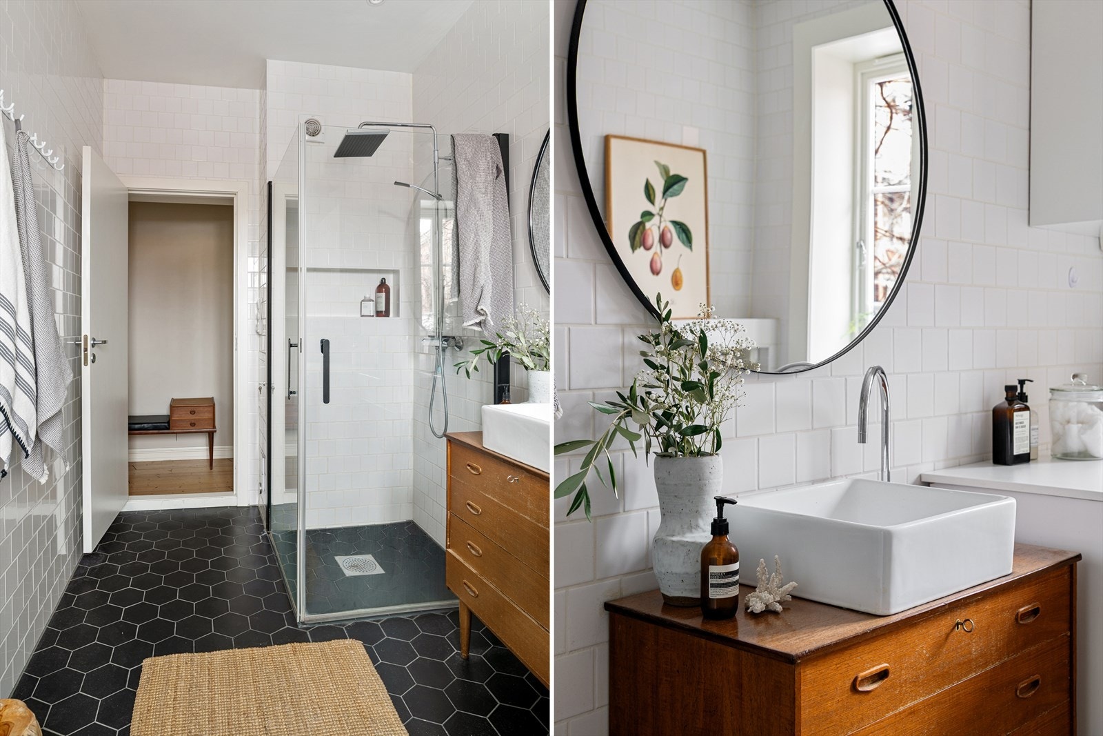 Smarte spesialbygde hylleløsninger i veggene. Galleribilde