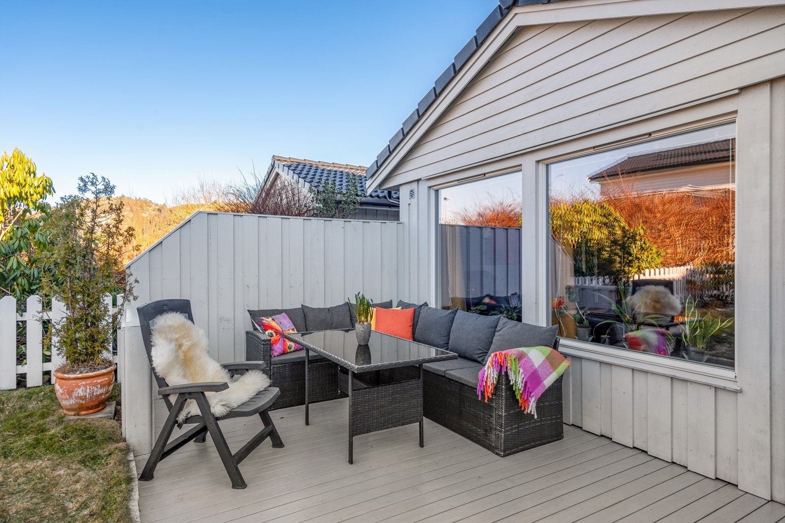 Her er det sol store deler av dagen, og utover kvelden. Galleribilde