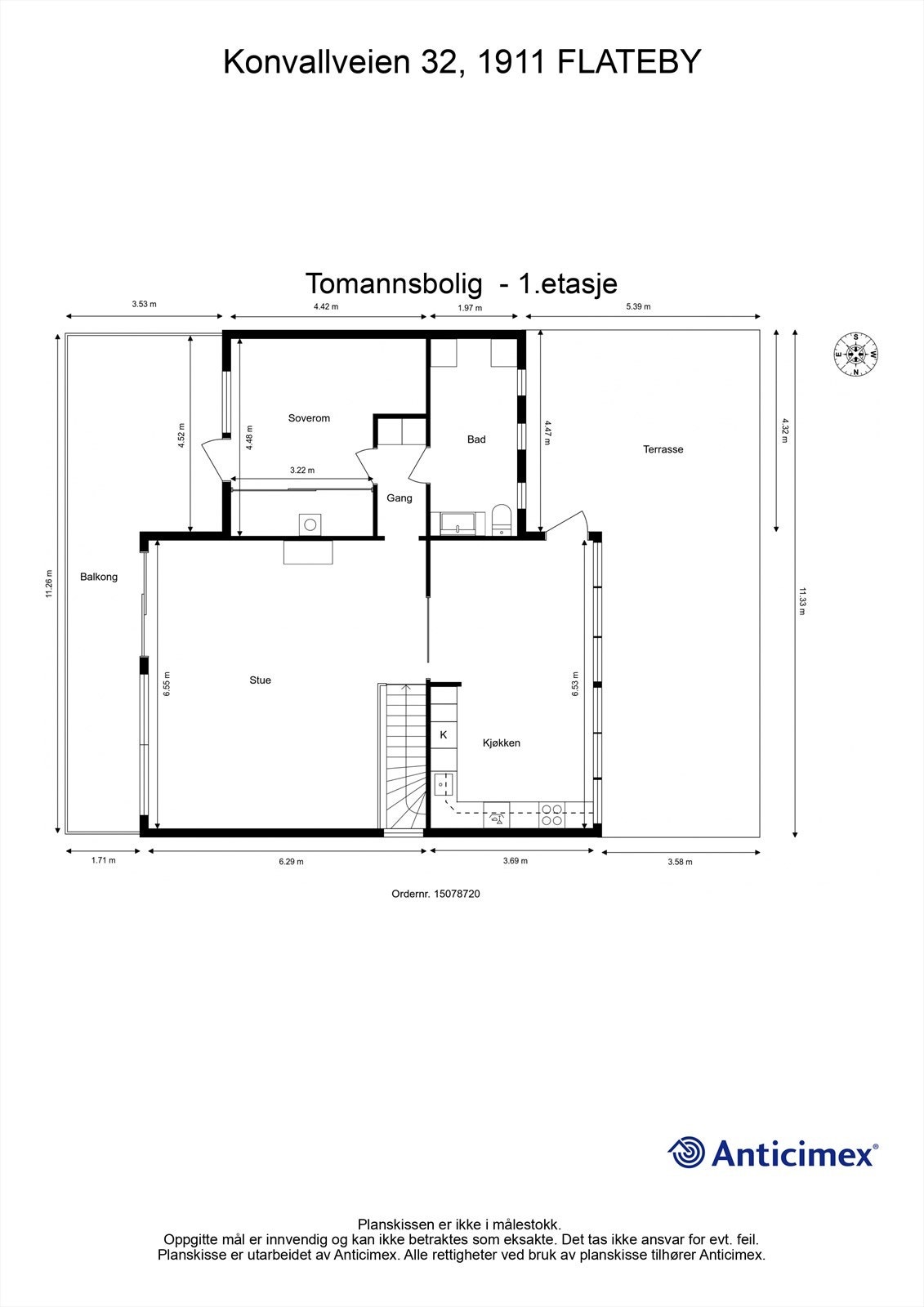 Plantegning 1.etg Galleribilde