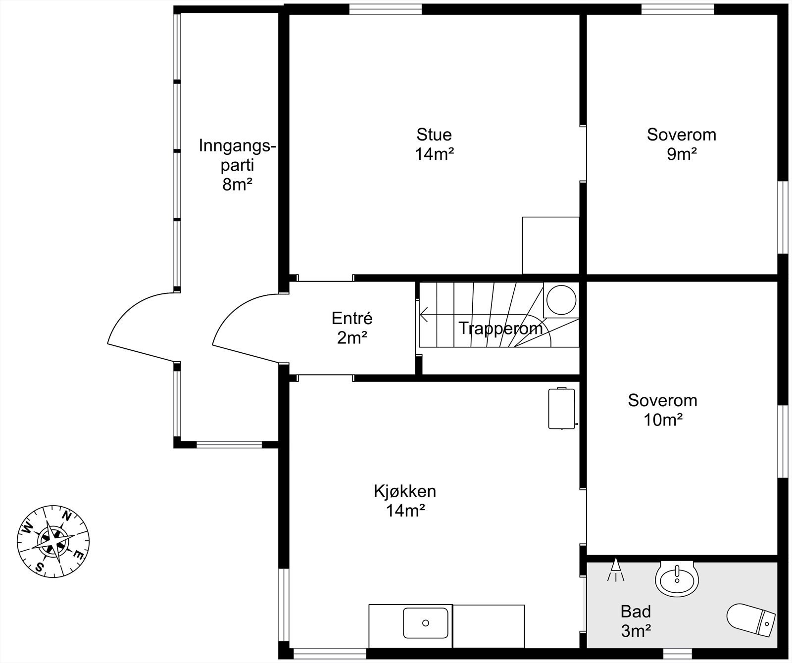Plantegning 1. etasje. Galleribilde