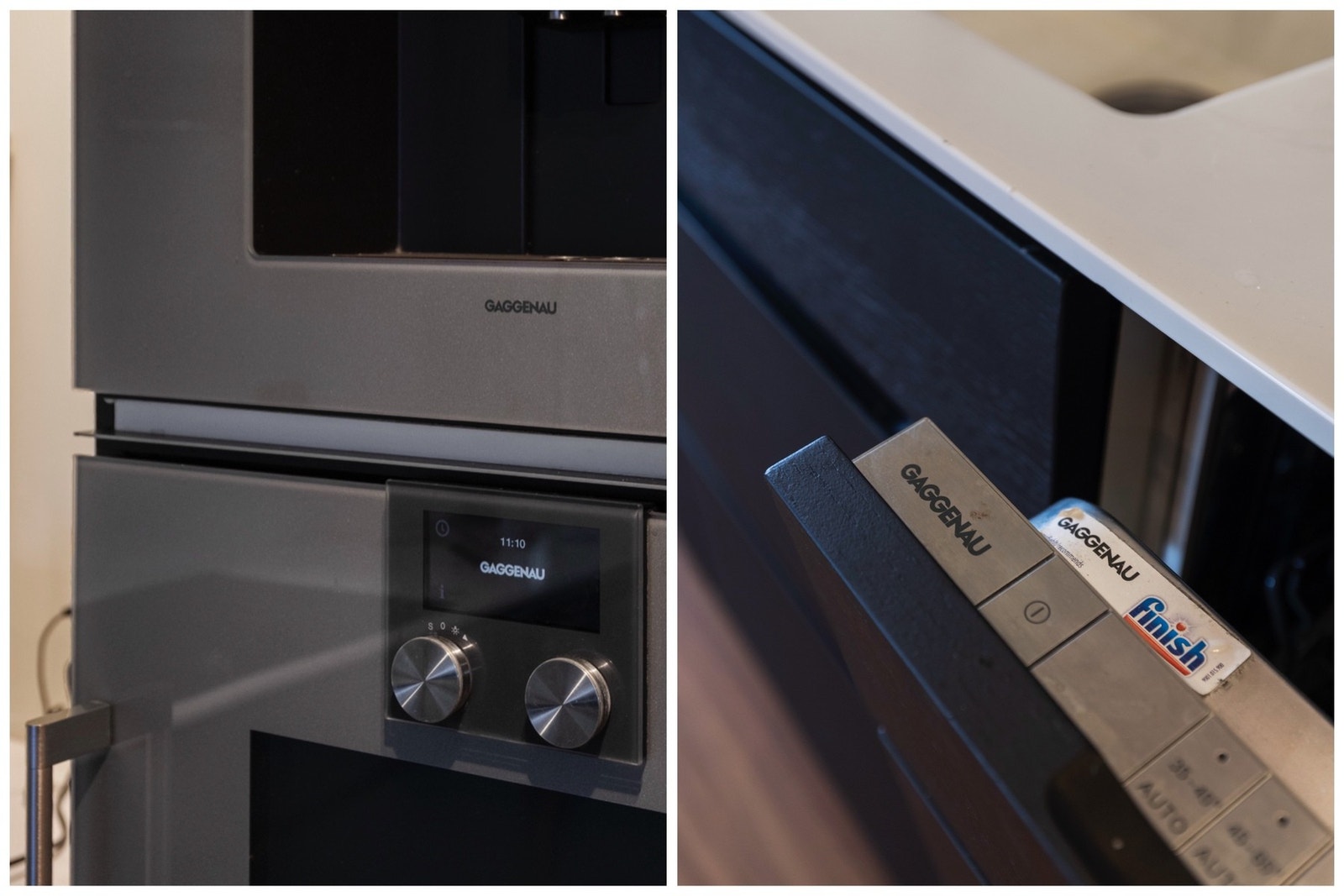 Eksklusive hvitevarer i kompromissløs kvalitet fra Gaggenau - integrert komfyr, kaffemaskin, koketopp og oppvaskmaskin for et kjøkken i absolutt premiumklasse. Galleribilde