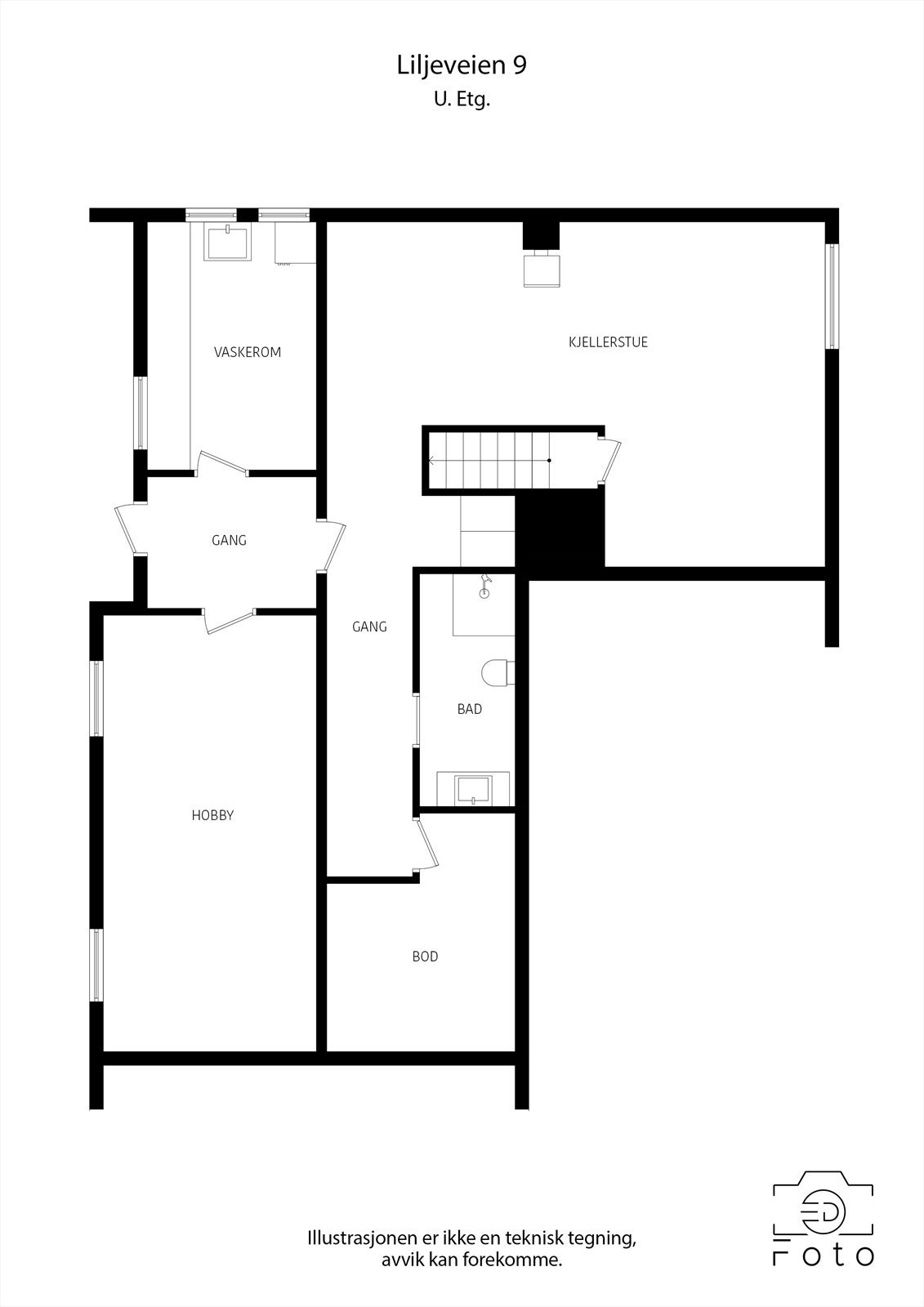 Plantegning kjeller. Galleribilde