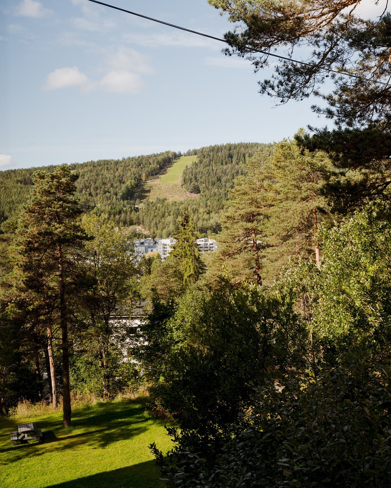 Utsikten fra soveromsvinduet er som et lite avbrekk i hverdagen - trær, sol og Lillomarkas bakker rett utenfor vinduet. Her får du naturen helt inn på sengekanten! Galleribilde