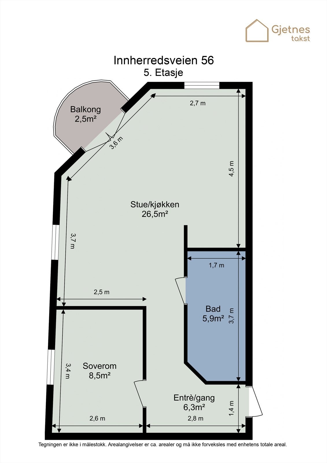 Planskisse 5. etasje Galleribilde