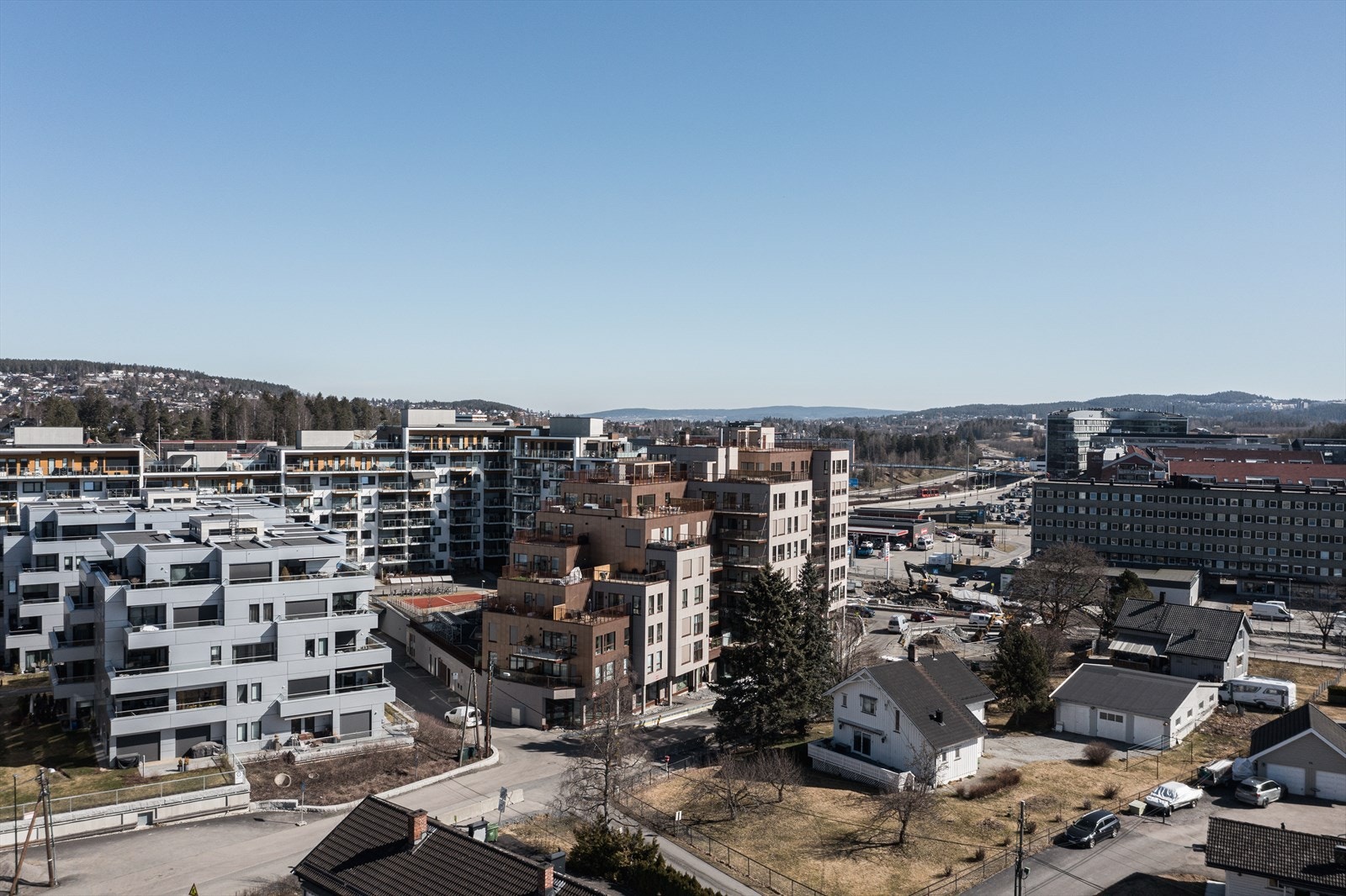 Utsikt fra felles takterrasse. Galleribilde