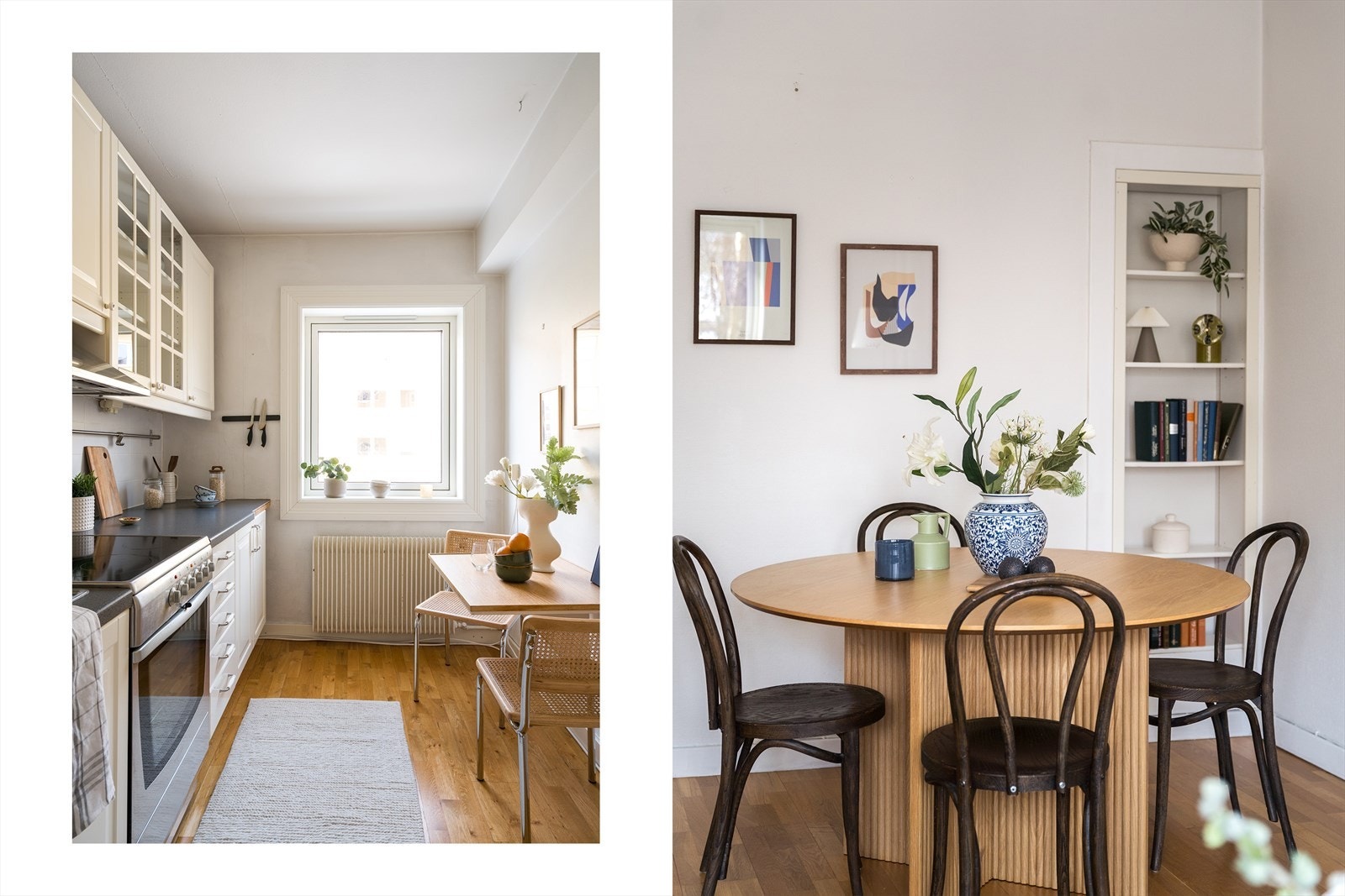 Leiligheten har en gjennomgående planløsning med stue og kjøkken som separate soner. Galleribilde