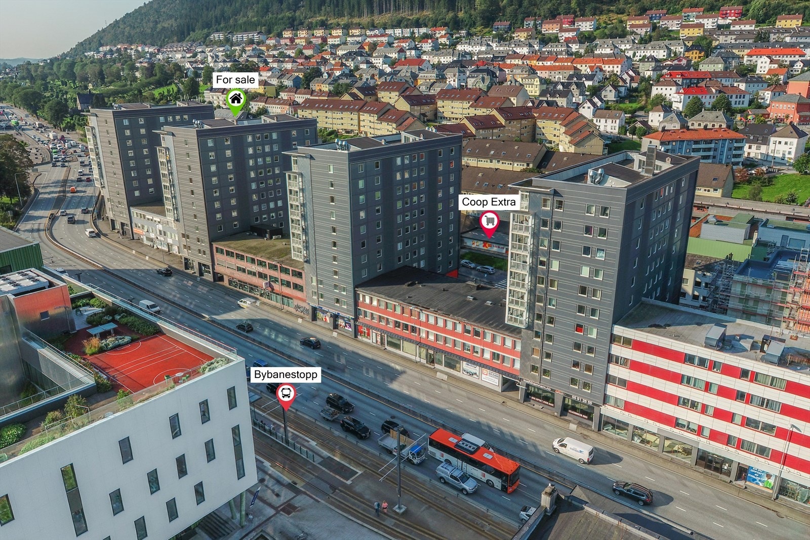 Område og beliggenhet. Galleribilde