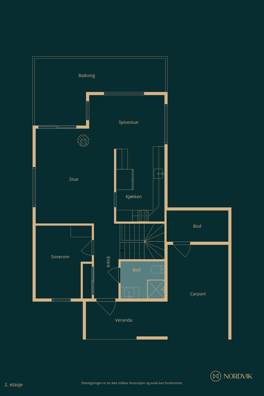 Plantegning 2 etg Galleribilde
