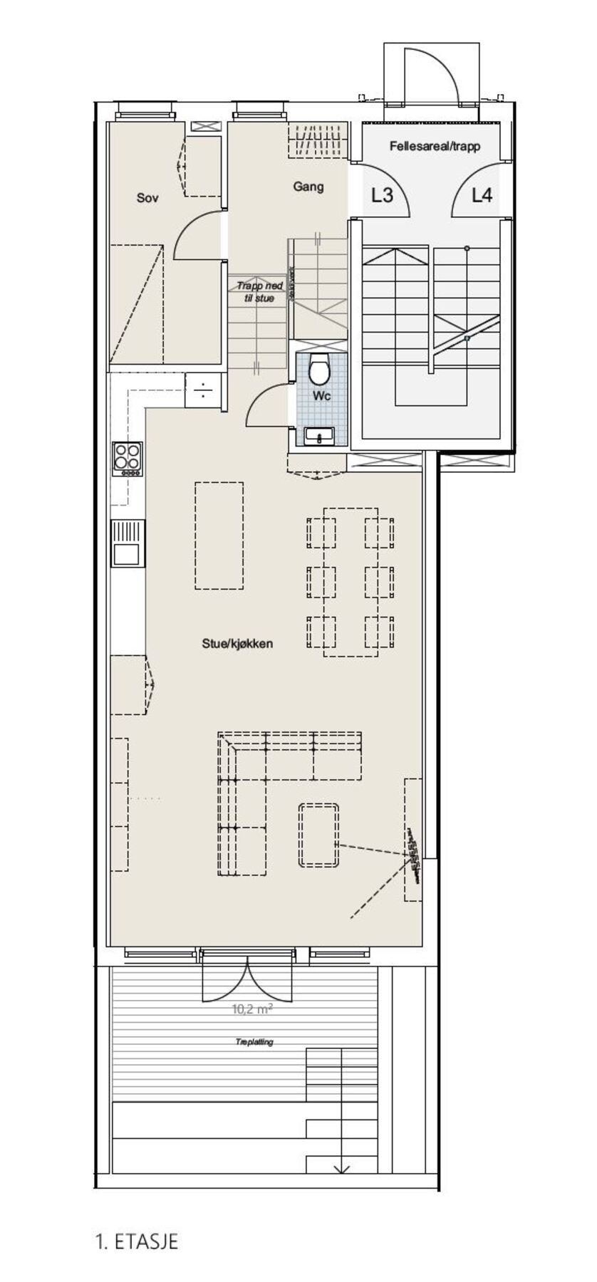 Plantegning 1. etasje Galleribilde