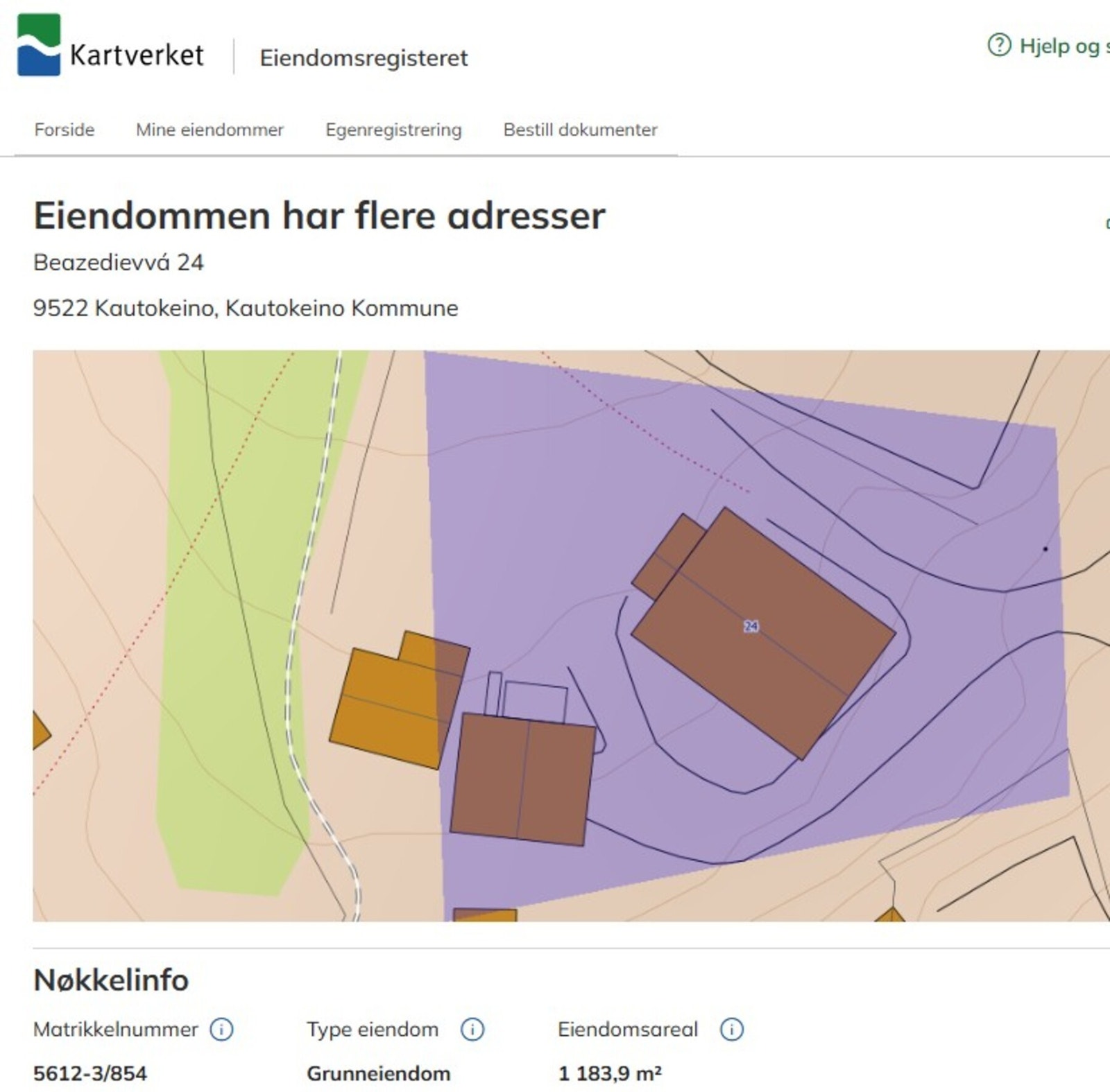 Hovedeiendom - tidligere vært festet tomt, er i dag eiet tomt. Galleribilde