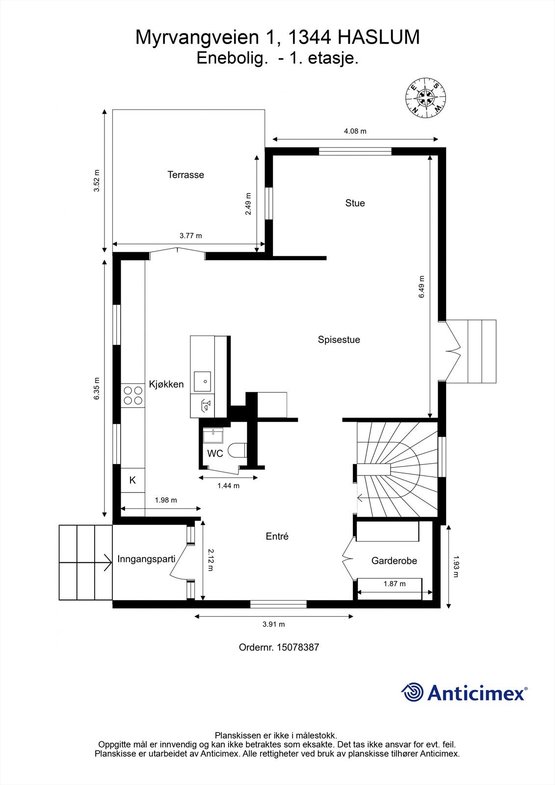 Plantegning 1. etasje Galleribilde