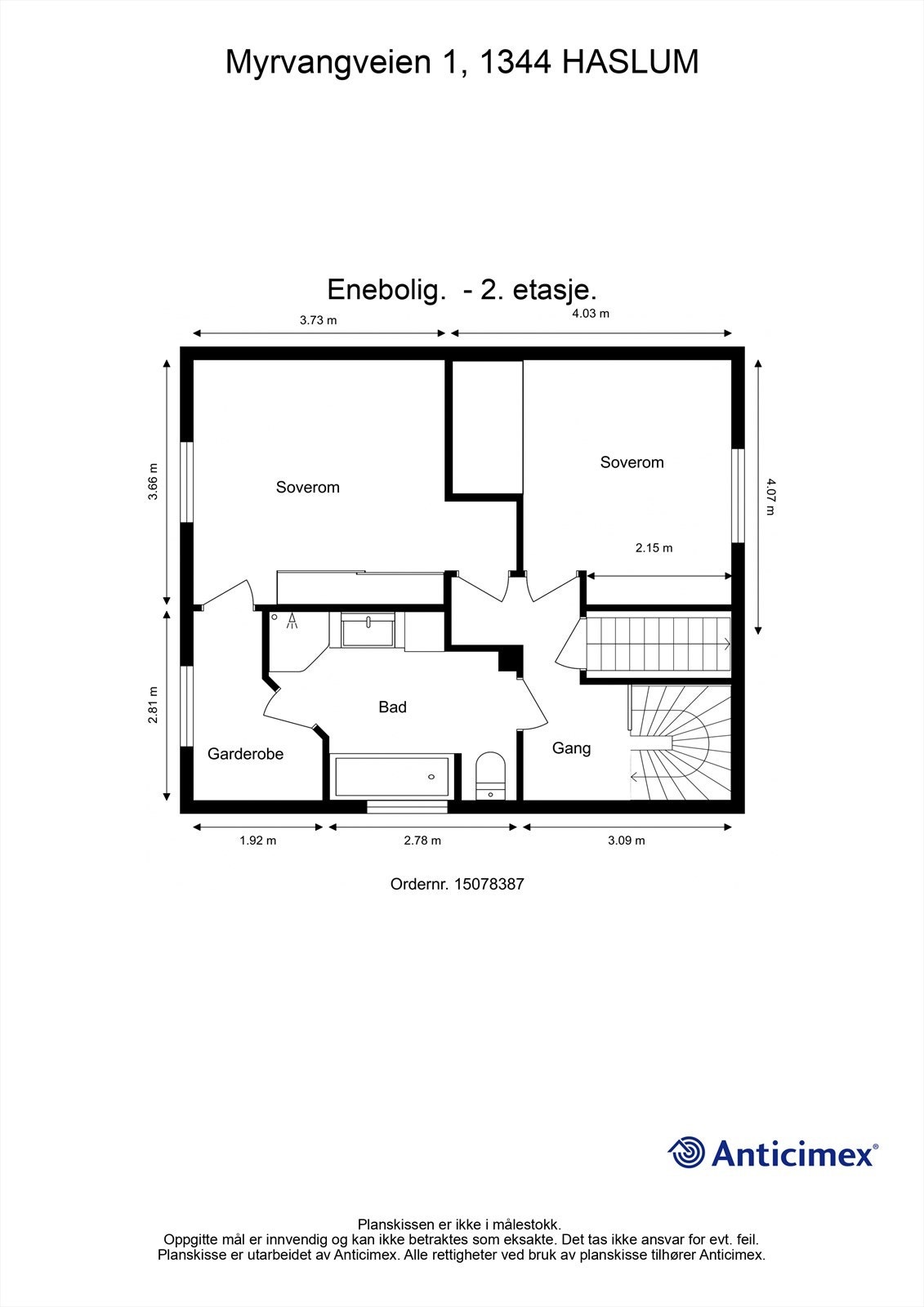 Plantegning 2. etasje Galleribilde