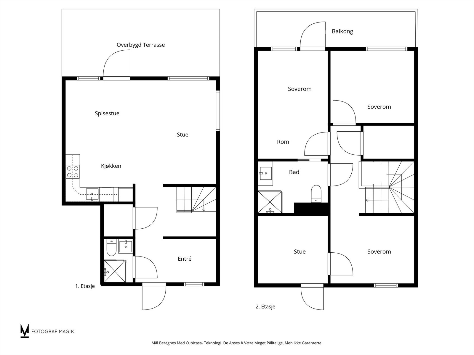 Plantegning 1.- og 2.etasje Galleribilde