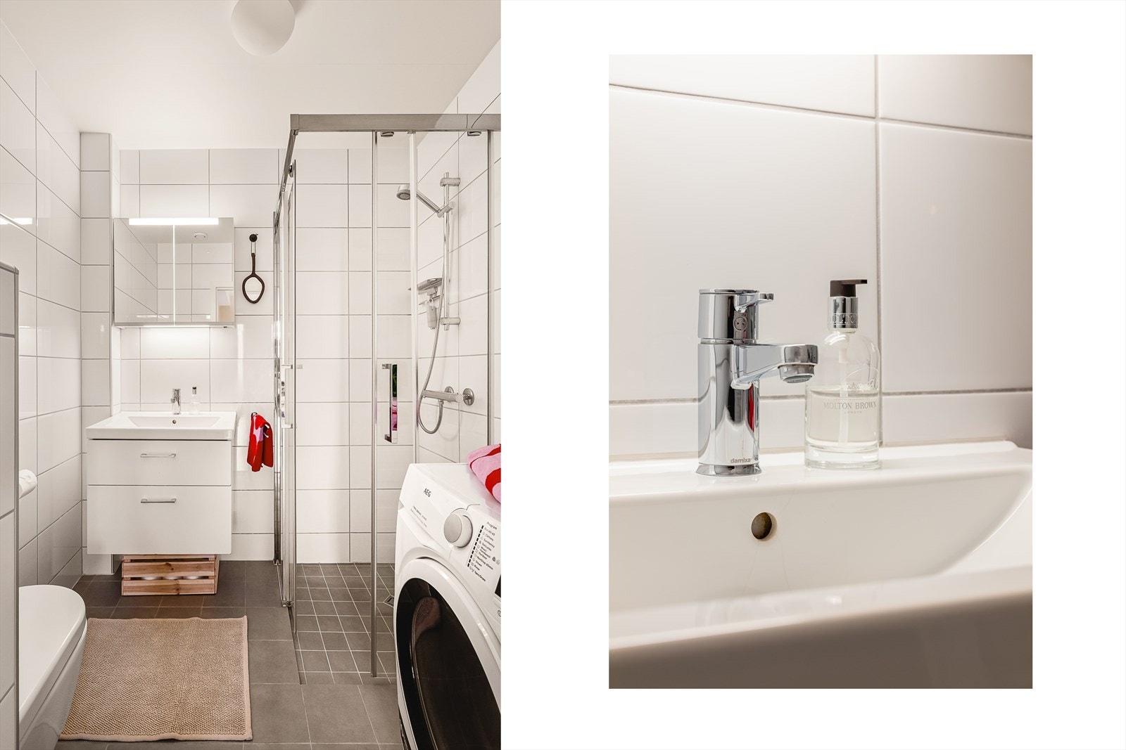 - Helfliset baderom med tidløst farge- og materialvalg - Galleribilde