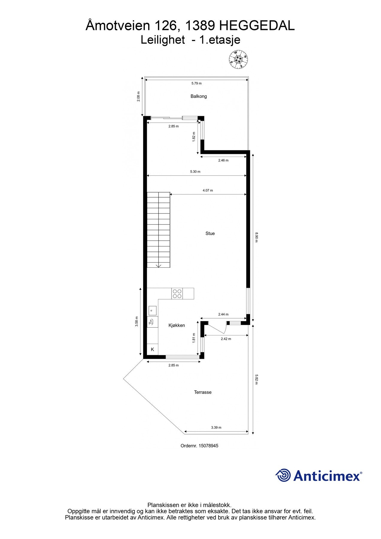 Her finner stuen og kjøkkenet, samt boligens uteområder. Galleribilde