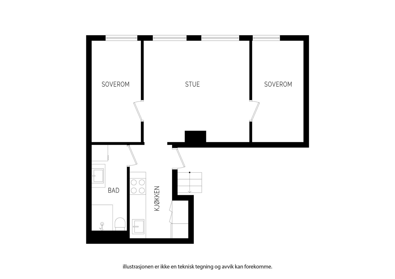 Leiligheten har en god og praktisk planløsning. Galleribilde