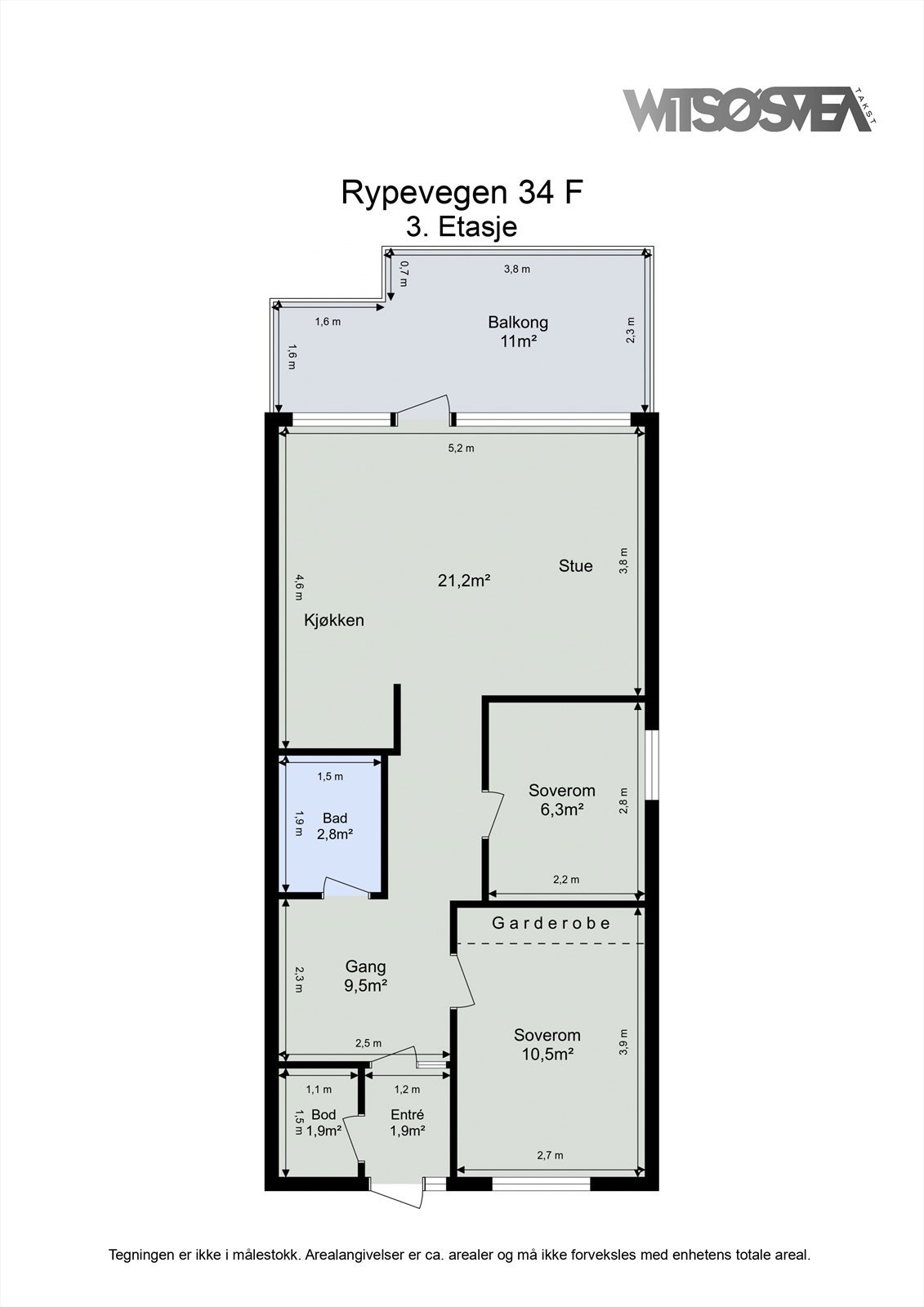 Planskisse - Topp- og hjørneleilighet Galleribilde