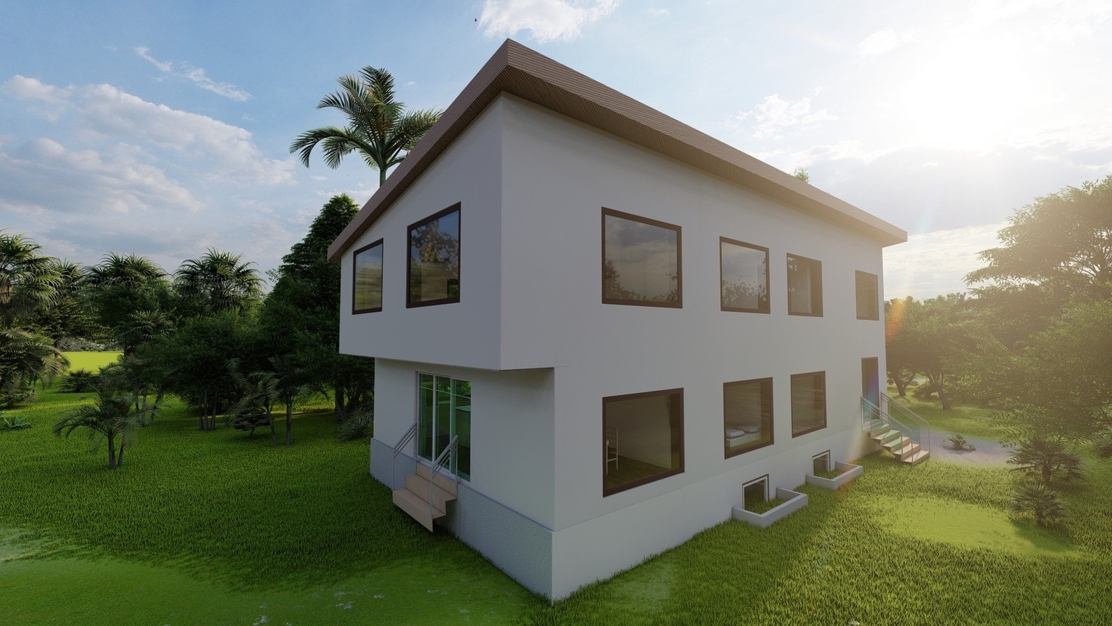 Illustrasjonen er en visualisering av tiltak det er gitt ramme- og igangsettingstillatelse for. Eiendommen selges som boligtomt med påstående bygningsmasse. Tiltaket er ikke ferdigstilt. Endelig utførelse, materialvalg og tekniske løsninger kan avvike. Galleribilde