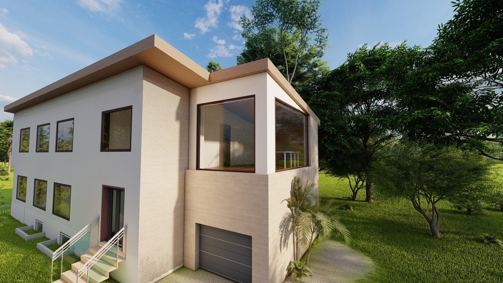 Illustrasjonen er en visualisering av tiltak det er gitt ramme- og igangsettingstillatelse for. Eiendommen selges som boligtomt med påstående bygningsmasse. Tiltaket er ikke ferdigstilt. Endelig utførelse, materialvalg og tekniske løsninger kan avvike. Galleribilde