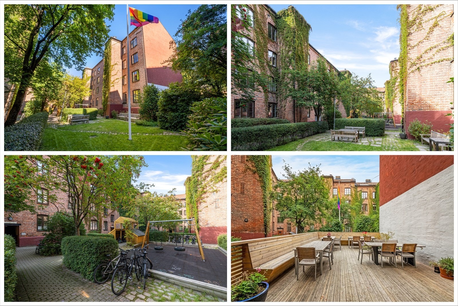 Bakgård - collage Galleribilde