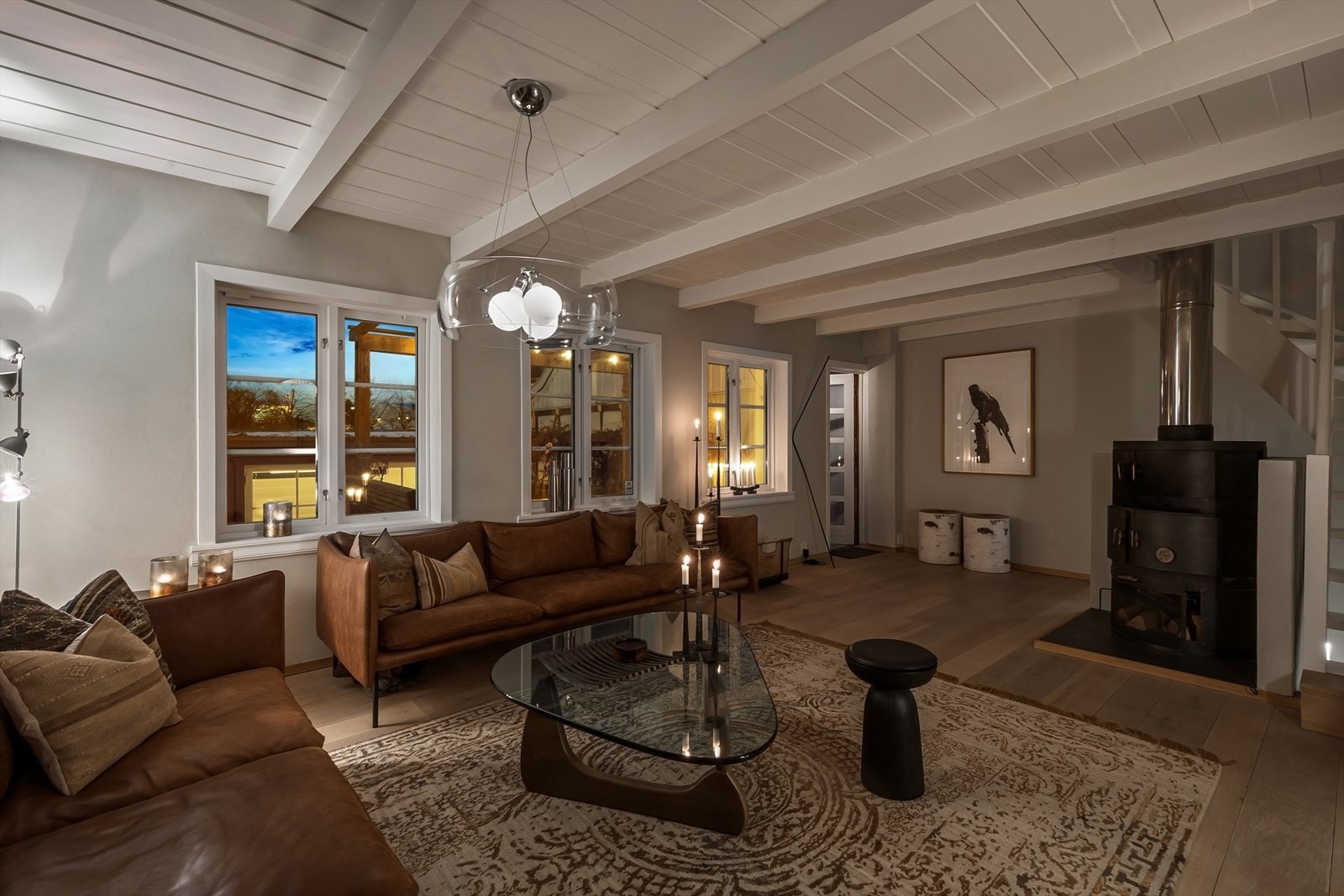 Flott peisovn i stuen Galleribilde