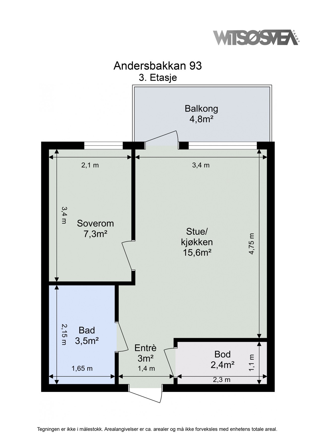 Planskisse fra takstmann Galleribilde