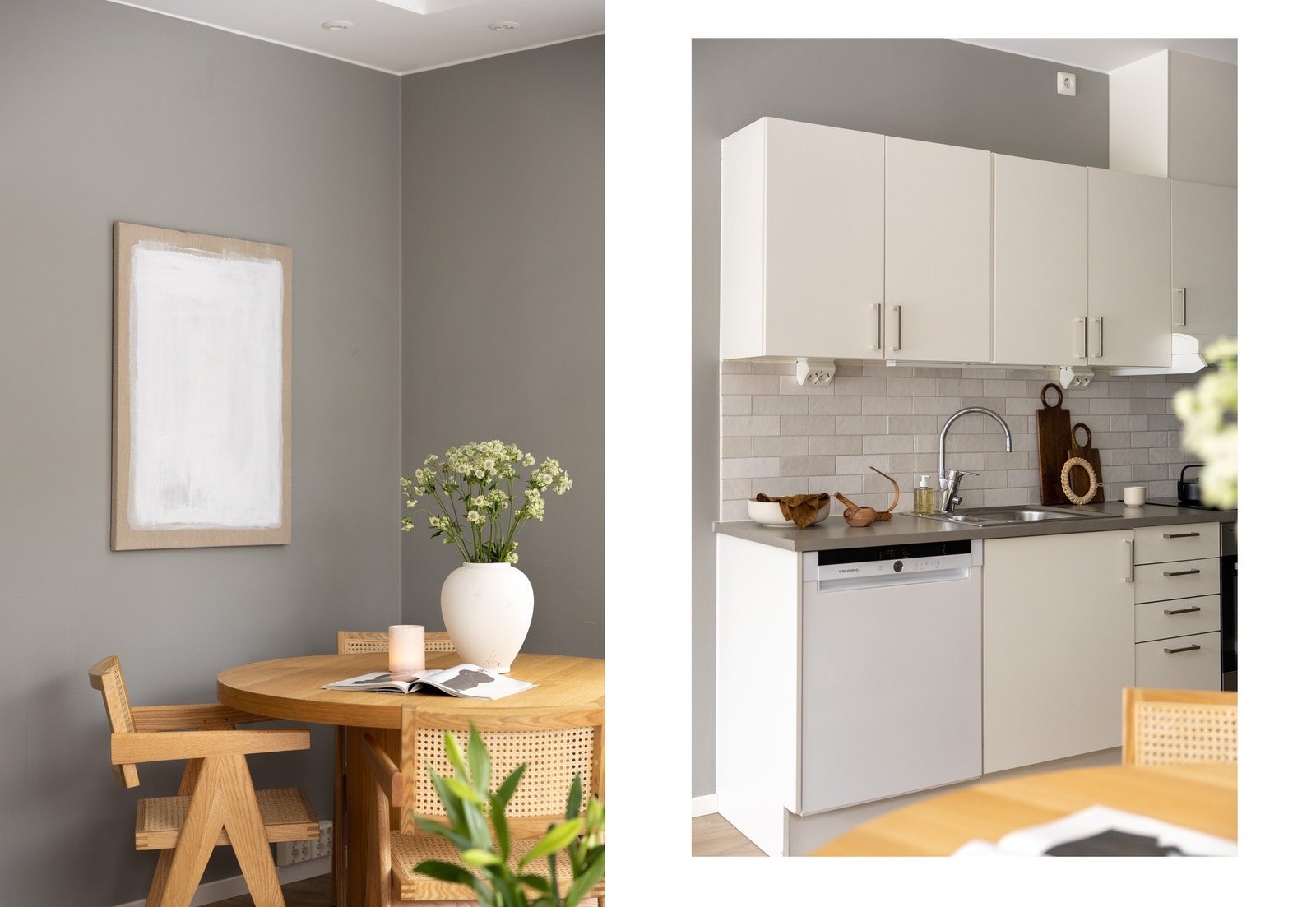 Flott Sigdal kjøkkeninnredning med glatte lyse fronter fra 2017. Galleribilde