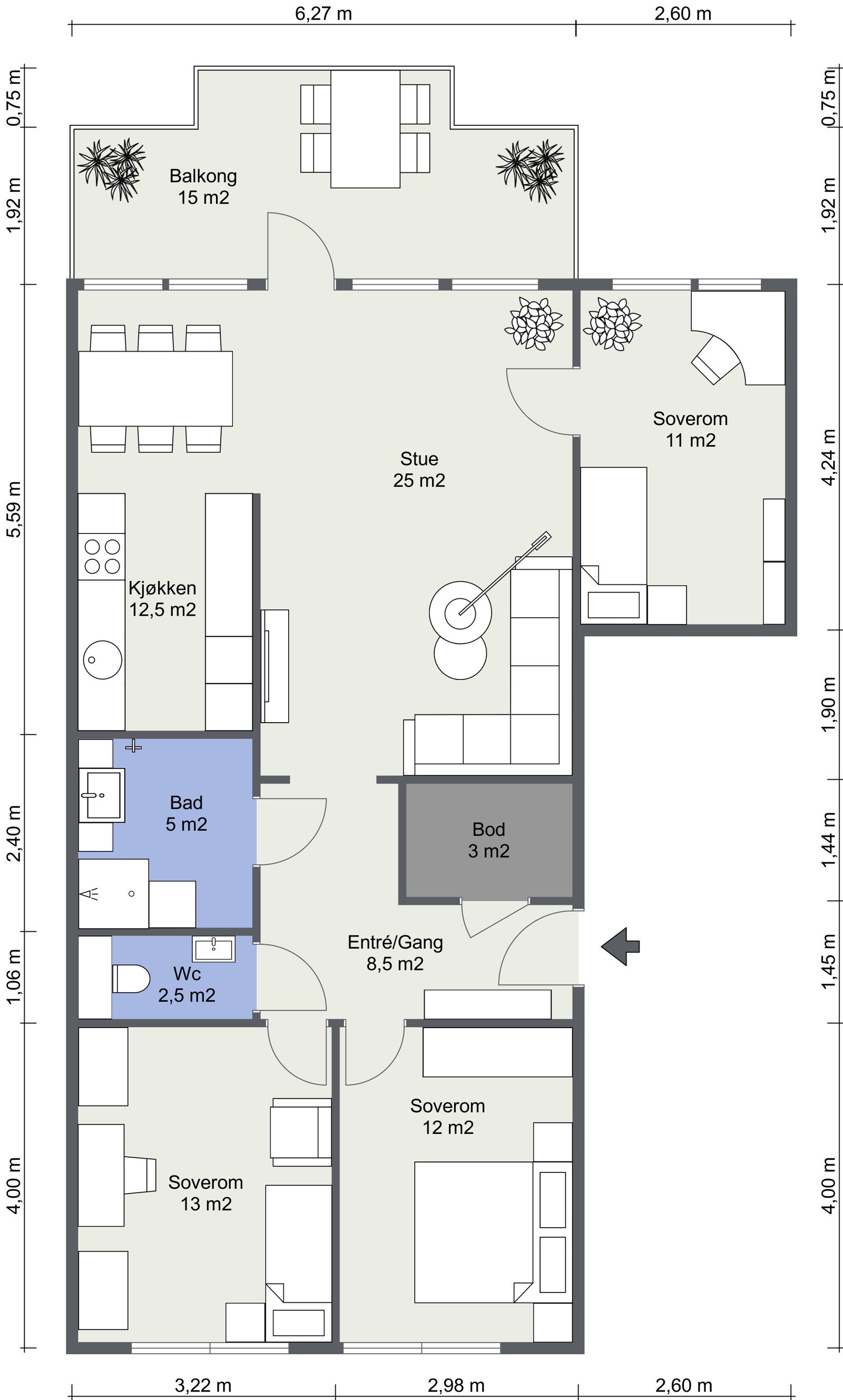 2-D plantegning. Galleribilde