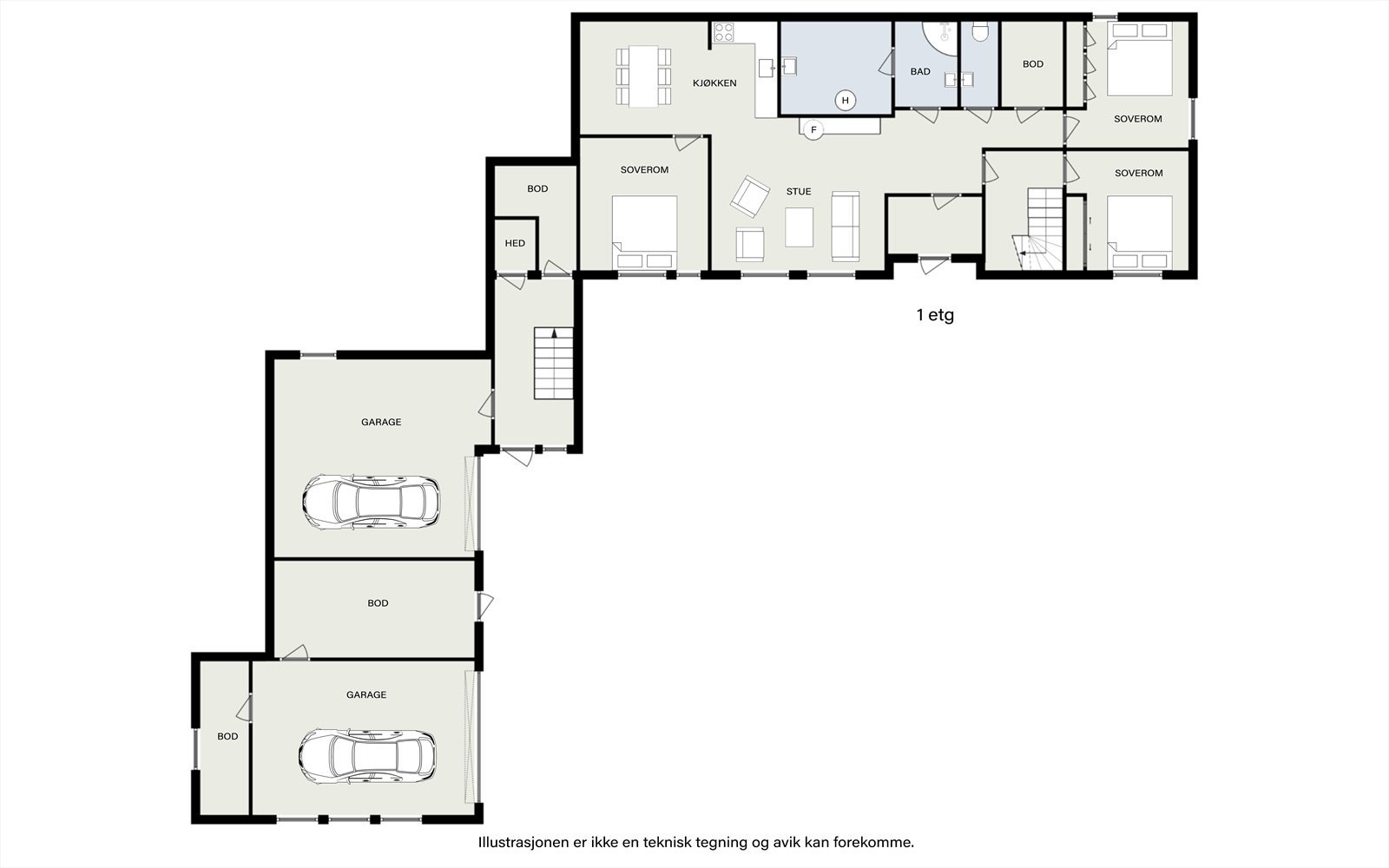 Plantegning underetasje. Galleribilde