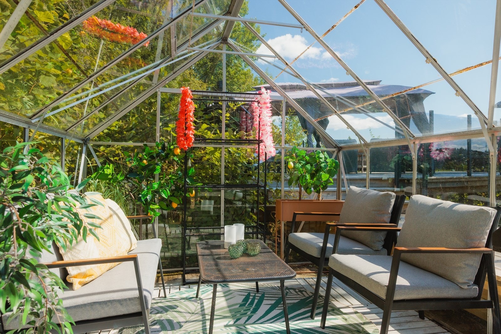 Når kvelden faller på er det fint å trekke inn i drivhuset Galleribilde