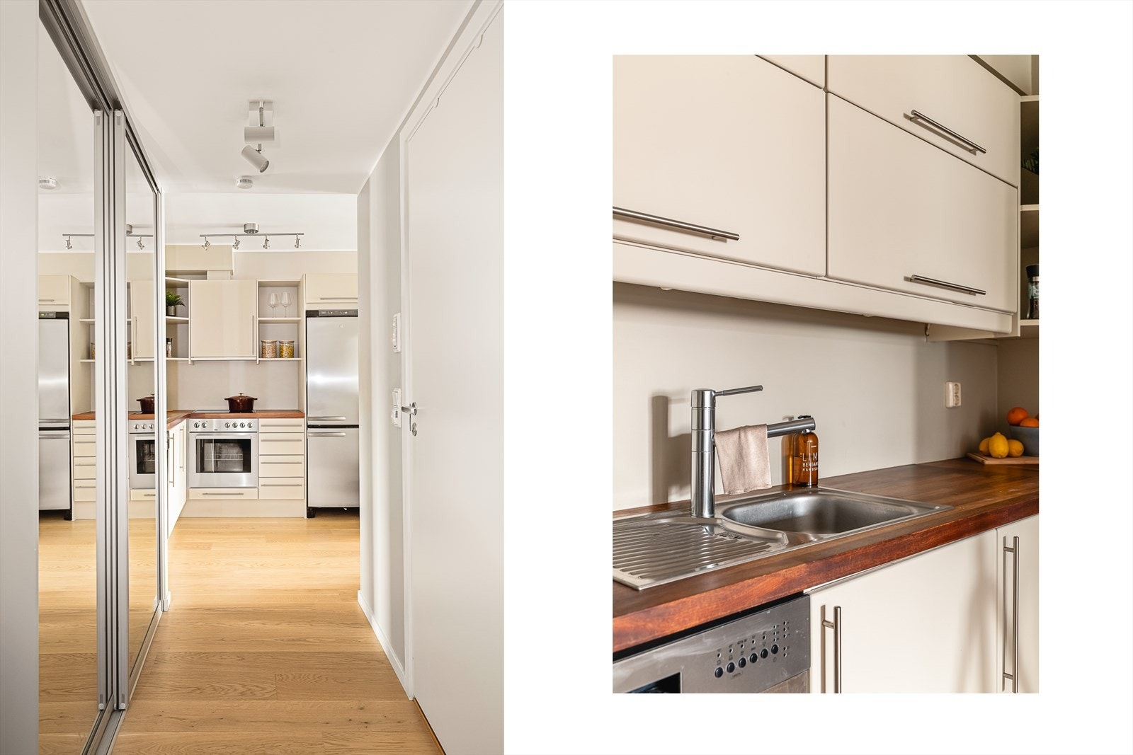 Herfra ledes du videre inn i den åpne stue- og kjøkkenløsningen - en sosial og romslig del av boligen med gode møbleringsmuligheter. Galleribilde