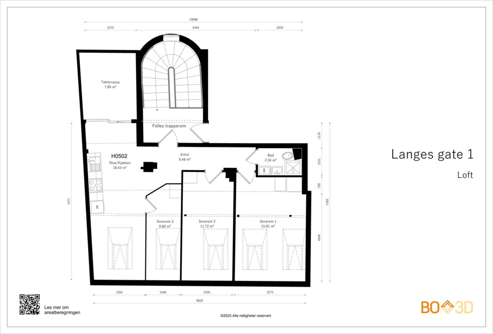 Planskisse over leiligheten. Galleribilde