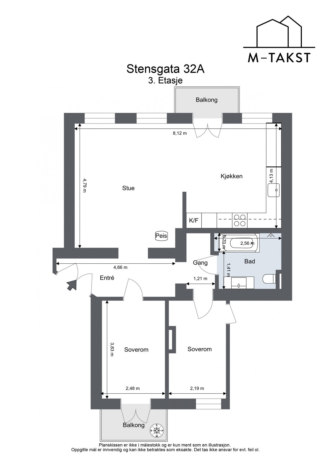 Plantegning Stensgata 32A Galleribilde