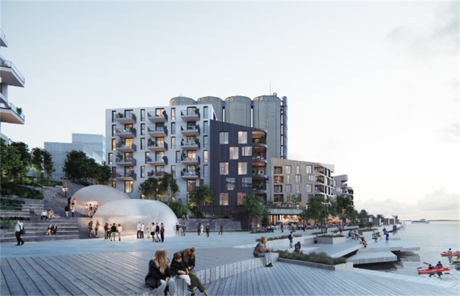 Illustrasjon over planer i Slemmestad - Byggingen er i gang - Se kystbyen-slemmestad.no Galleribilde