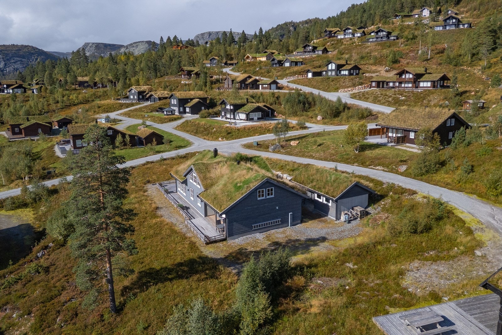 Fin beliggenhet i etablert hytteområde Galleribilde