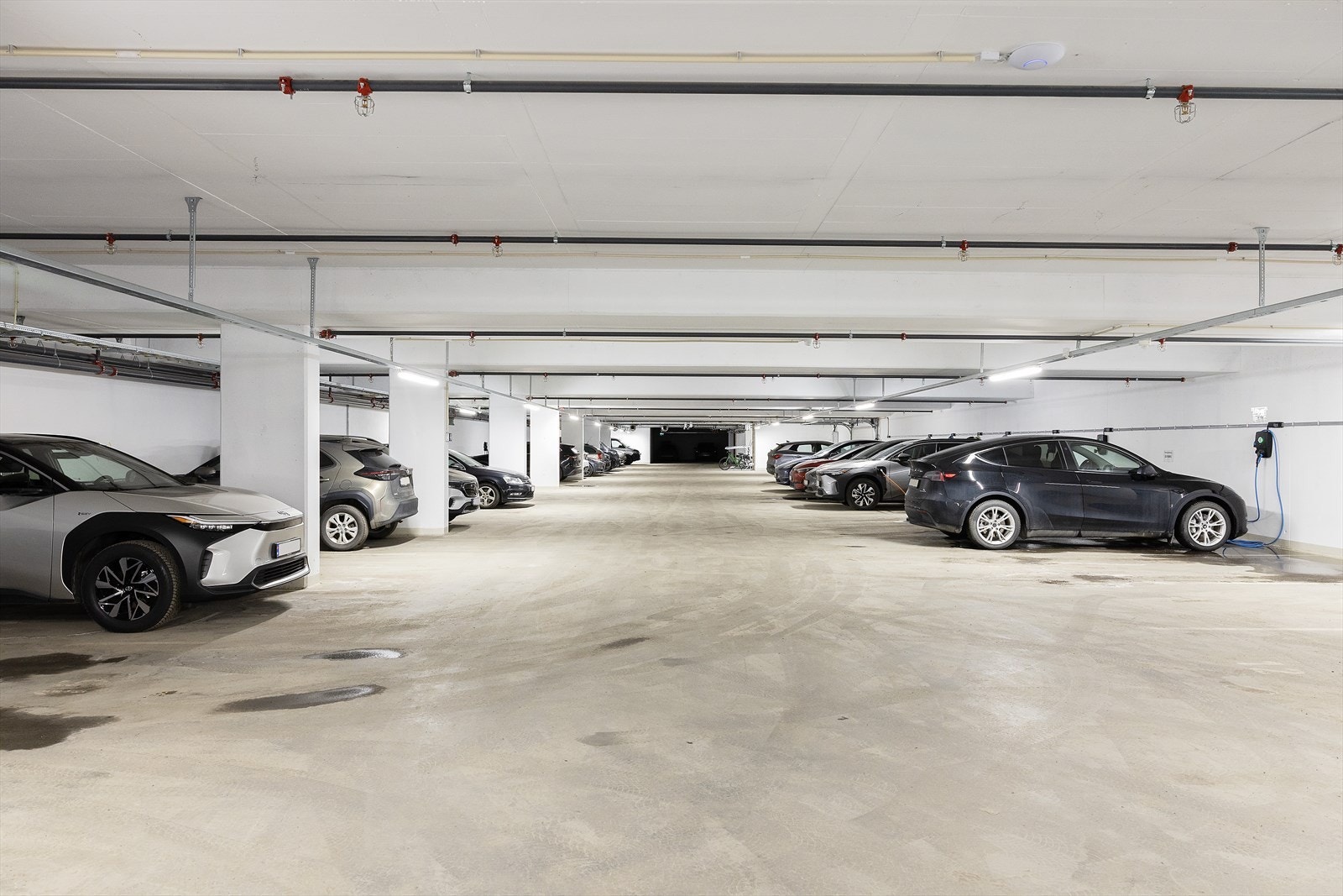 Garasjeanlegg i kjeller - ryddig og praktisk adkomst. Galleribilde