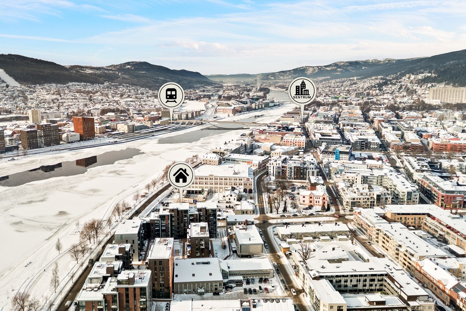 Her har du alt du trenger i umiddelbar nærhet, fra hyggelige kaféer, spisesteder og butikker til gode kollektivforbindelser. Galleribilde